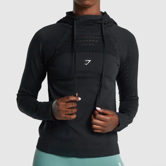 Gymshark Tops - GymShark Black Energy Seamless Hoodie